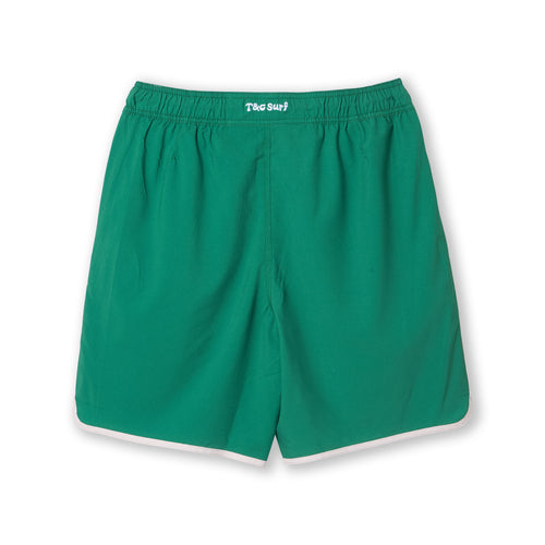 Bermudas de praia T&C Surf Designs com detalhe elástico em forma de concha, 48 cm (19") - Verde