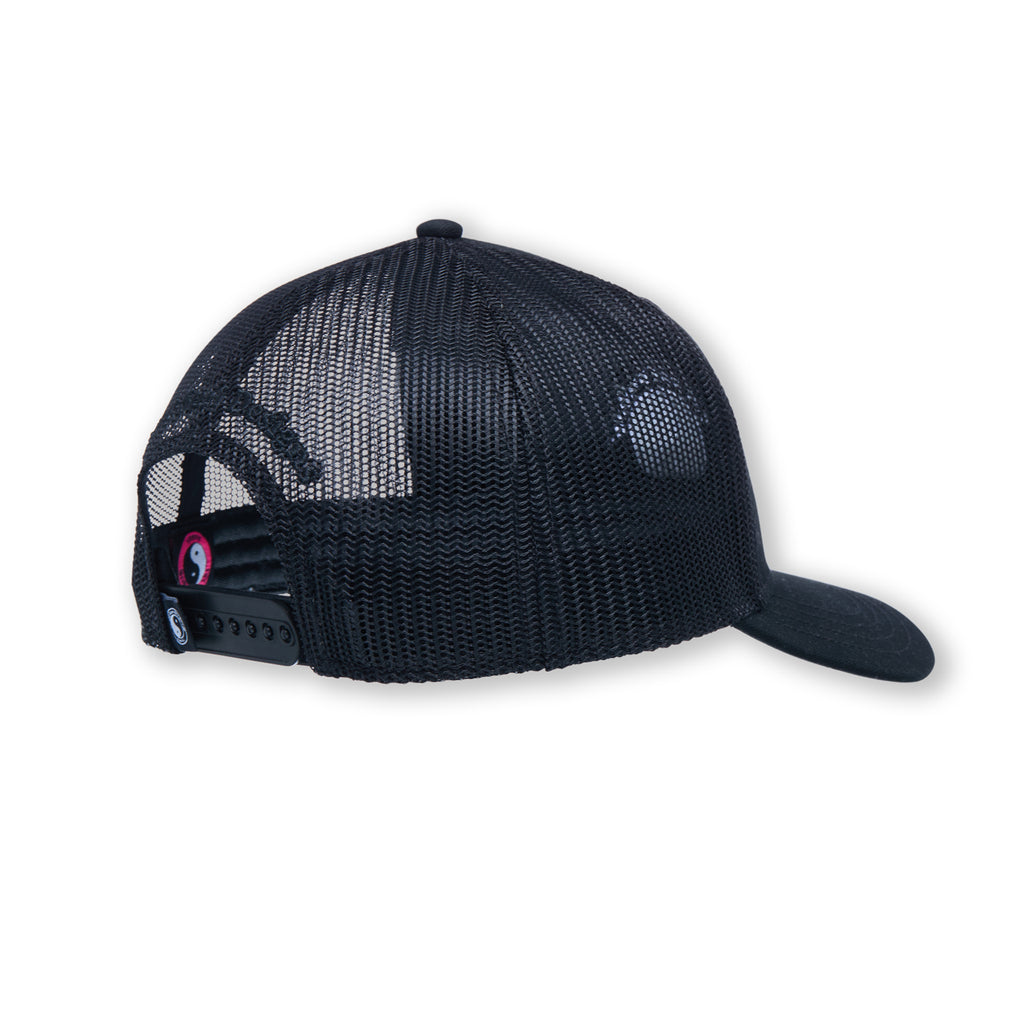 Boné Trucker T&C Surf Designs YY Plain - Preto / Logotipo Preto