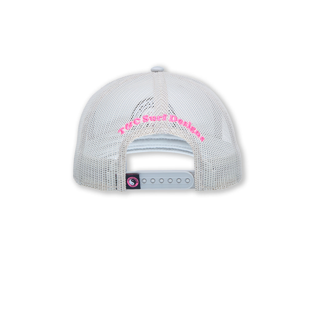 T&amp;C Surf Designs YY Plain Trucker Cap-Grey / Pink Logo