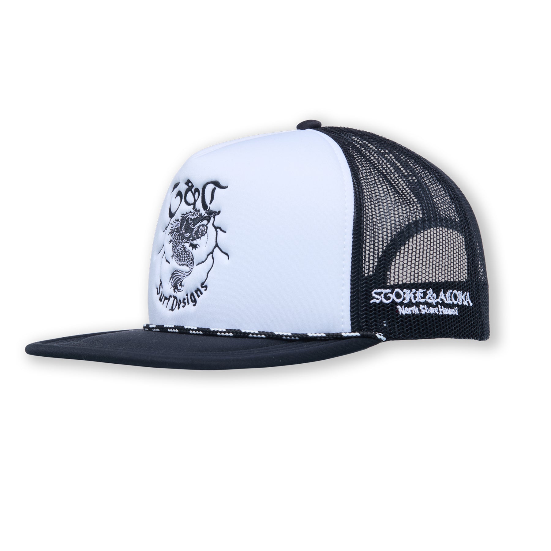 Boné Trucker em Espuma Koi da T&C Surf Designs - Preto