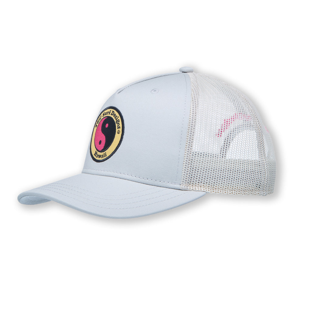 T&amp;C Surf Designs YY Plain Trucker Cap-Grey / Pink Logo