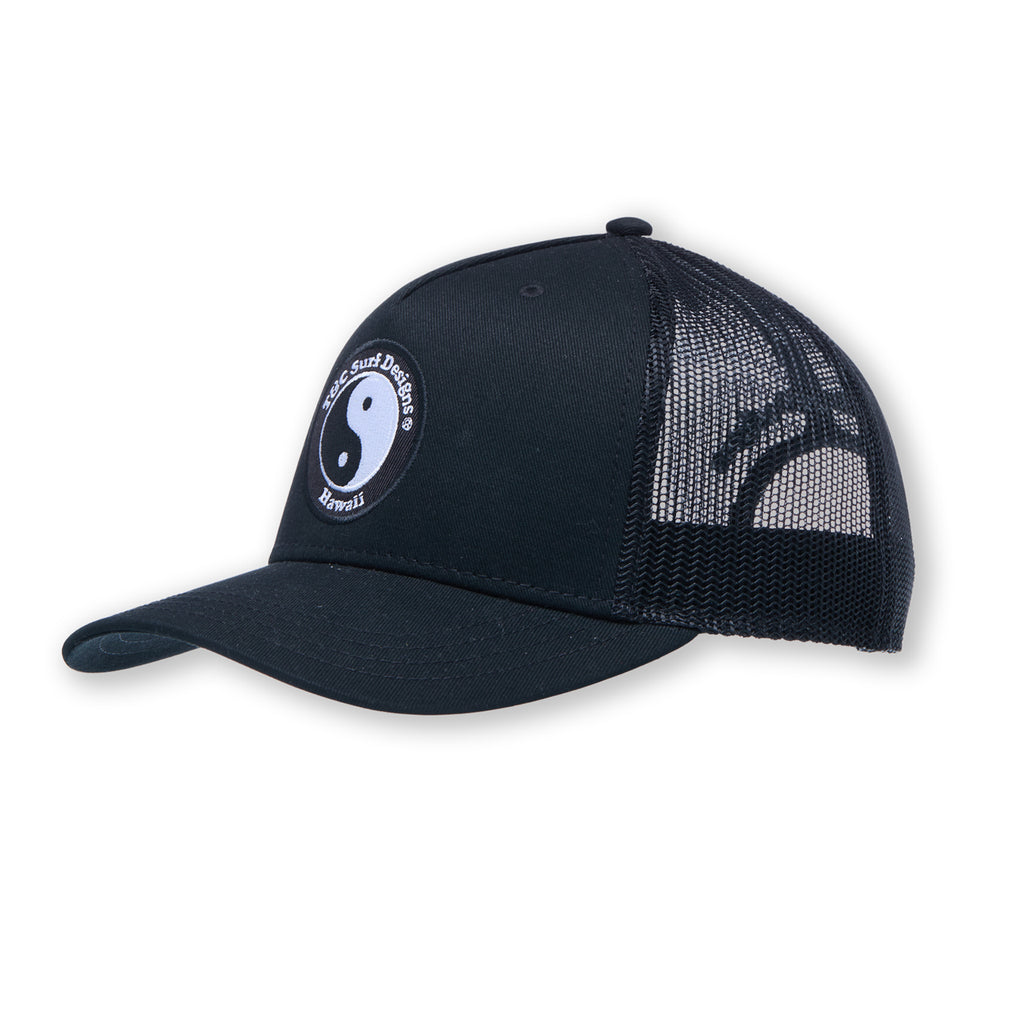 Boné Trucker T&C Surf Designs YY Plain - Preto / Logotipo Preto