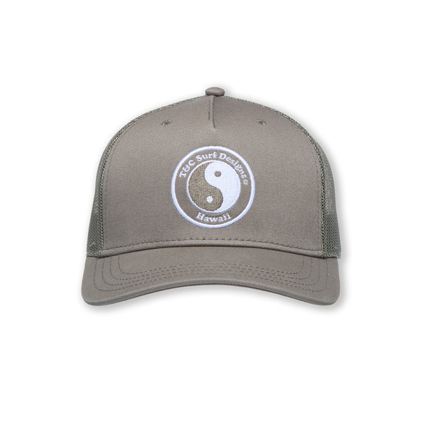Boné Trucker T&C Surf Designs YY Plain - Verde Militar / Logotipo Verde Militar