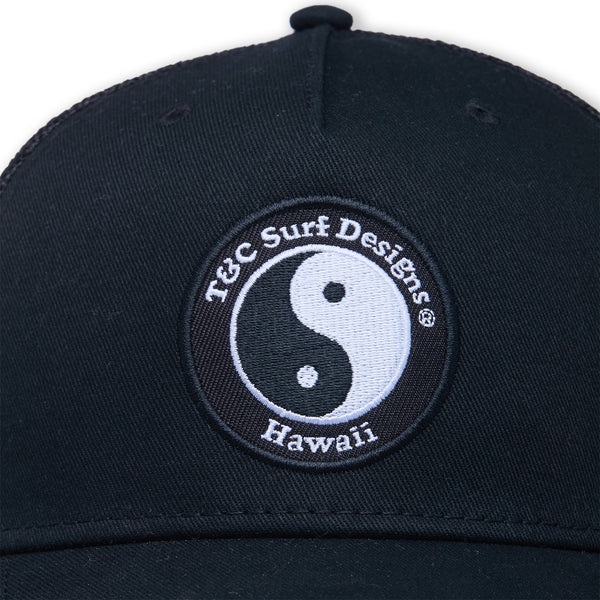 Boné Trucker T&C Surf Designs YY Plain - Preto / Logotipo Preto