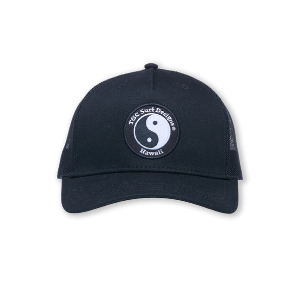 Boné Trucker T&C Surf Designs YY Plain - Preto / Logotipo Preto