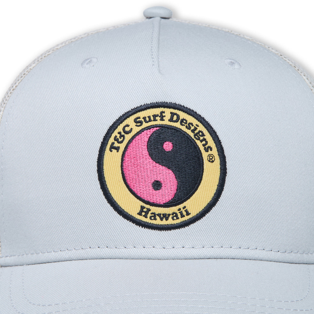 T&amp;C Surf Designs YY Plain Trucker Cap-Grey / Pink Logo