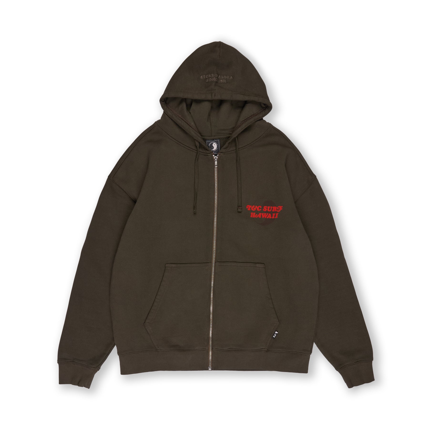 T&amp;C Surf Designs TCSH Heavy Zip Hoodie Sweat-Brown