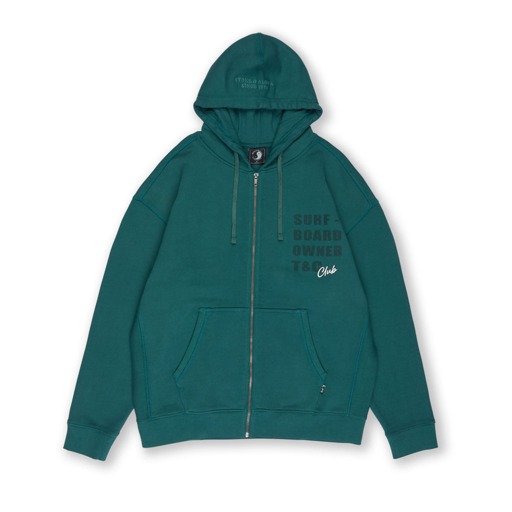 Sweatshirt com Capuz e Fecho Frontal T&C Surf Designs Owner - Verde Mar