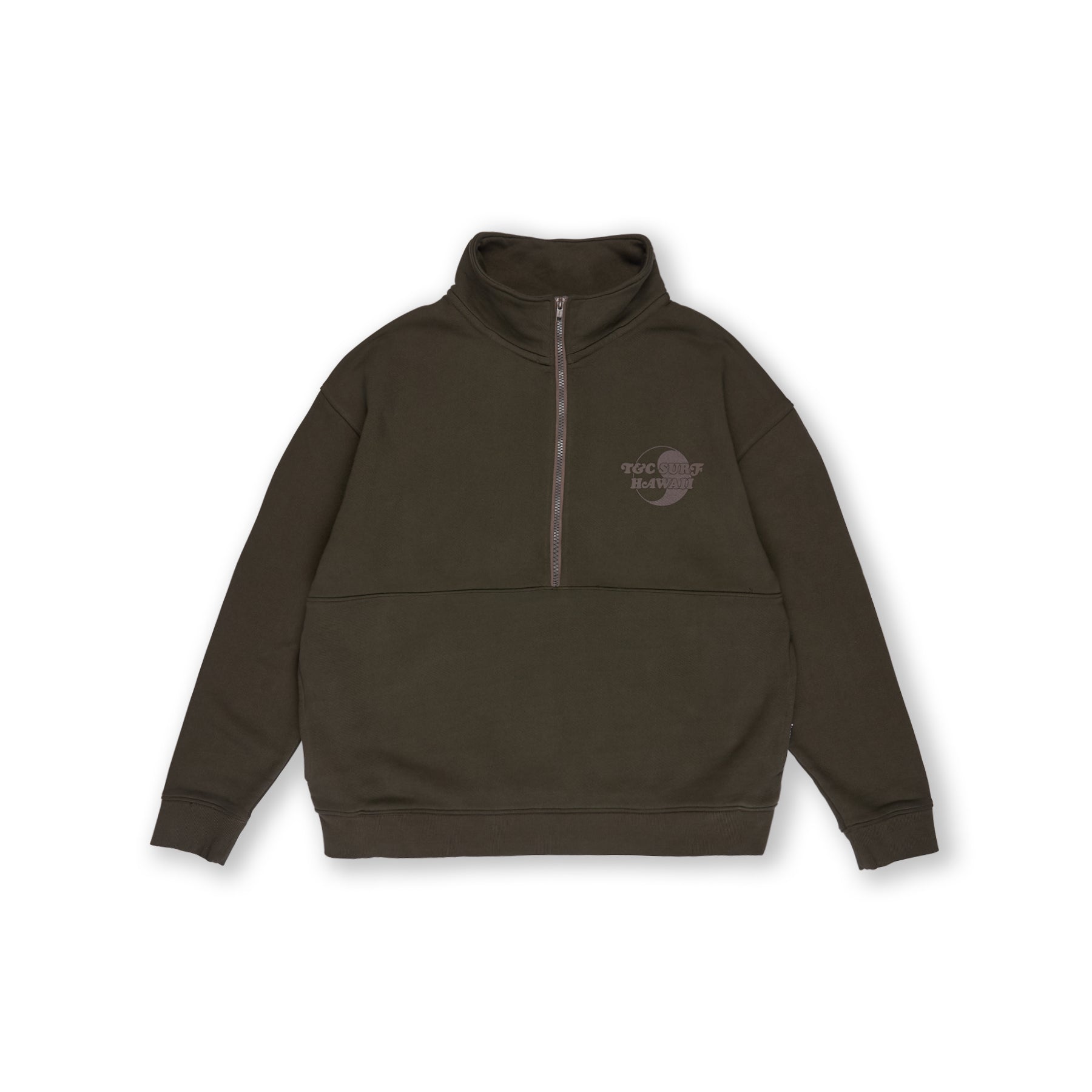 T&amp;C Surf Designs TCSH Quarter Zip Sweat-Brown