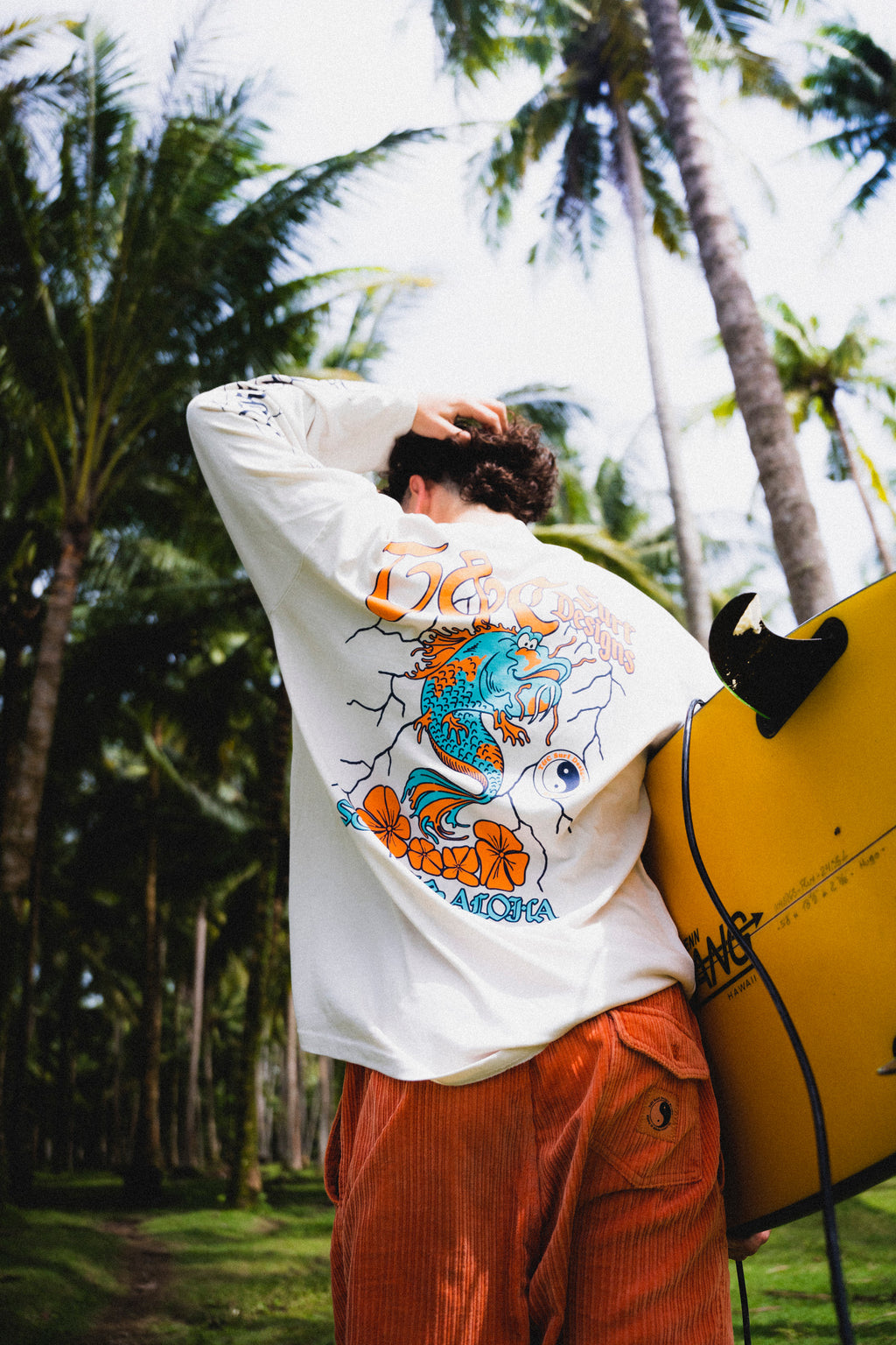 T-shirt de manga comprida T&C Surf Designs Koï Lightning - Cinza Claro