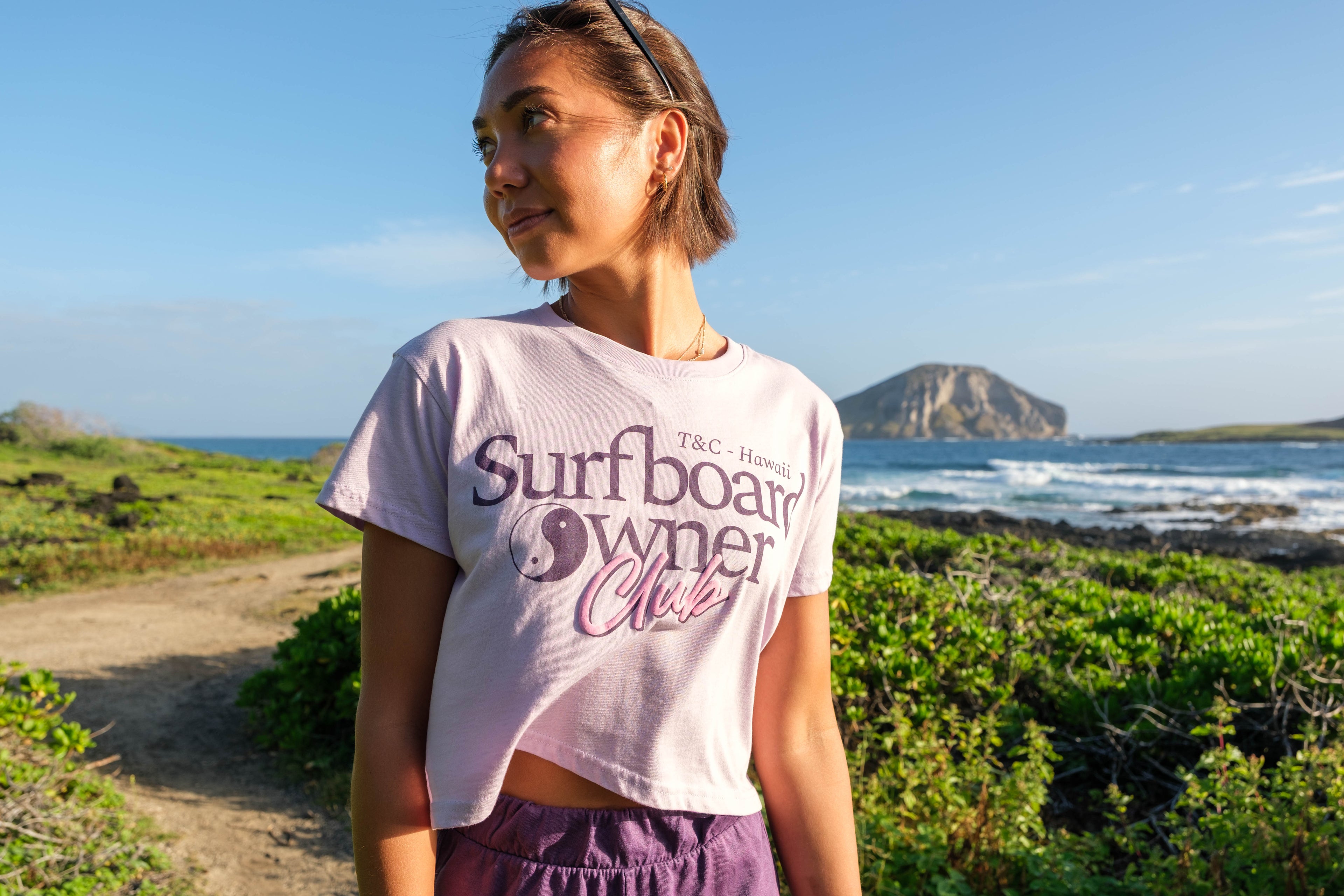 T&C Surf Designs Proprietário Crop-Lavanda