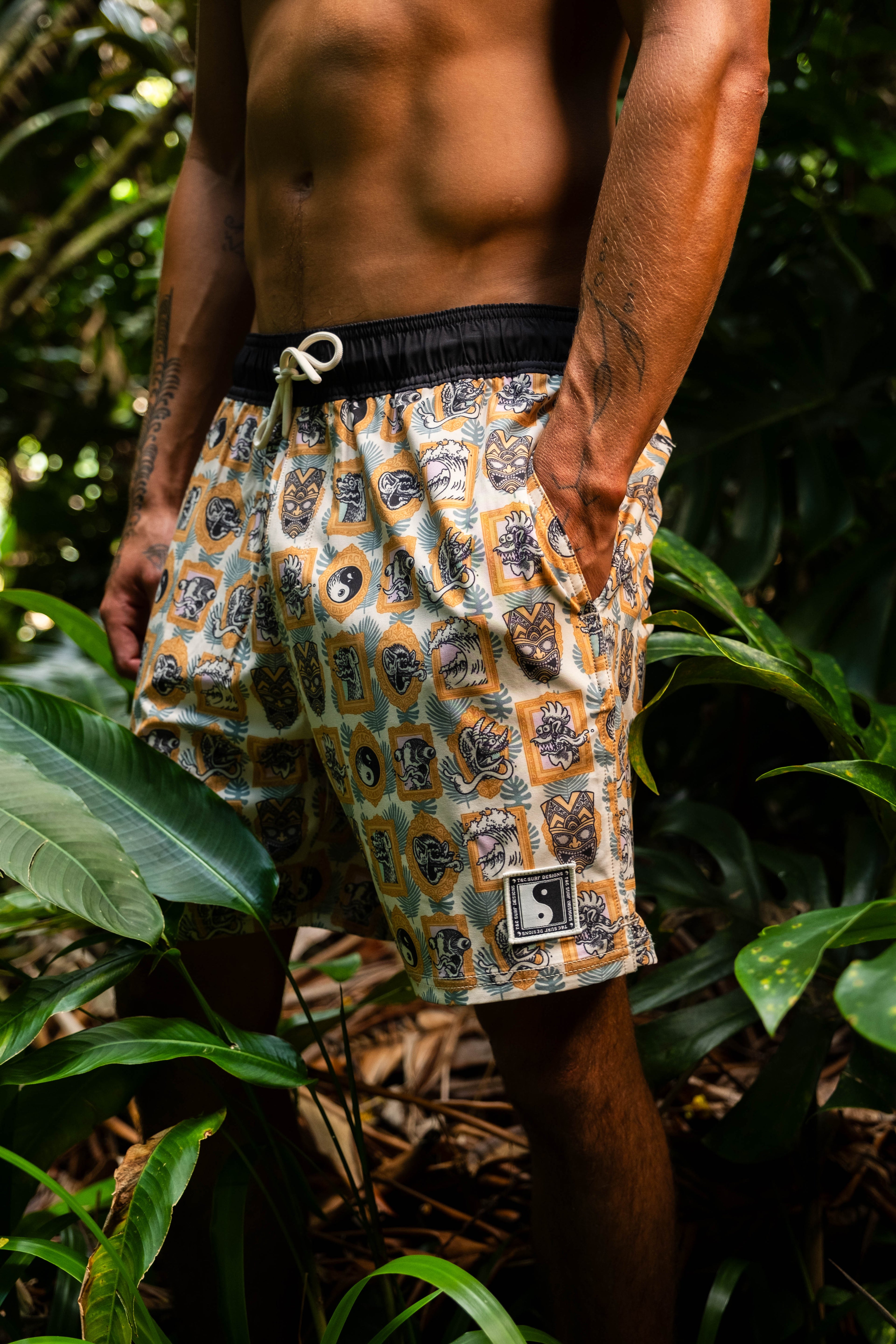 T&C Surf Designs Aloha Elastic 17,5" Beach Short - Greige