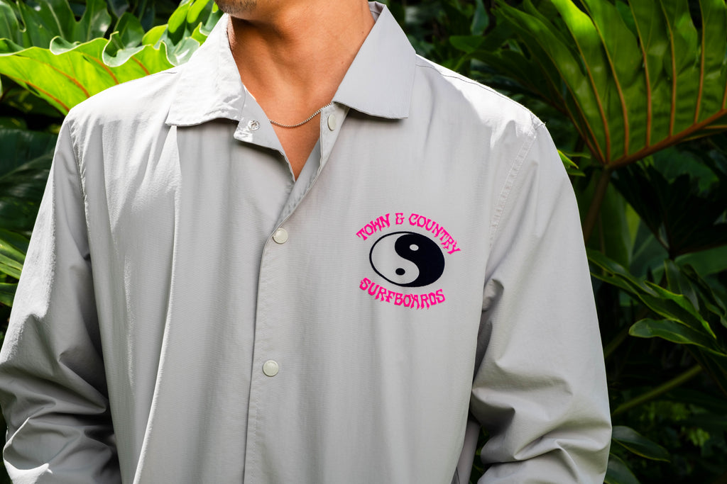 T&C Surf Designs Nylon Coach Jacket - Grey