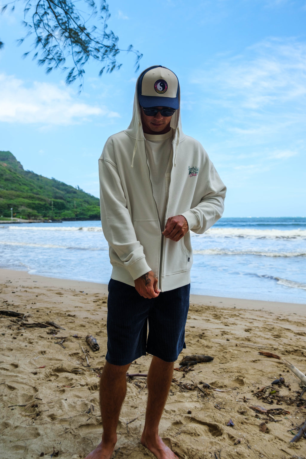 T&amp;C Surf Designs Owner Full Zip Sweat Hoodie-Light Gray