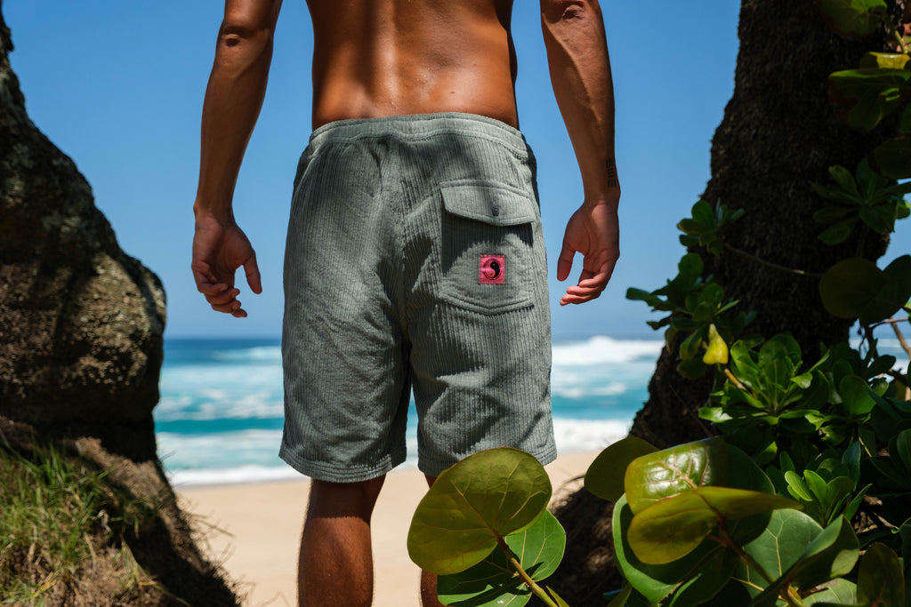 Calção de praia em bombazine T&C Surf Designs 19'' - Cinza e Verde