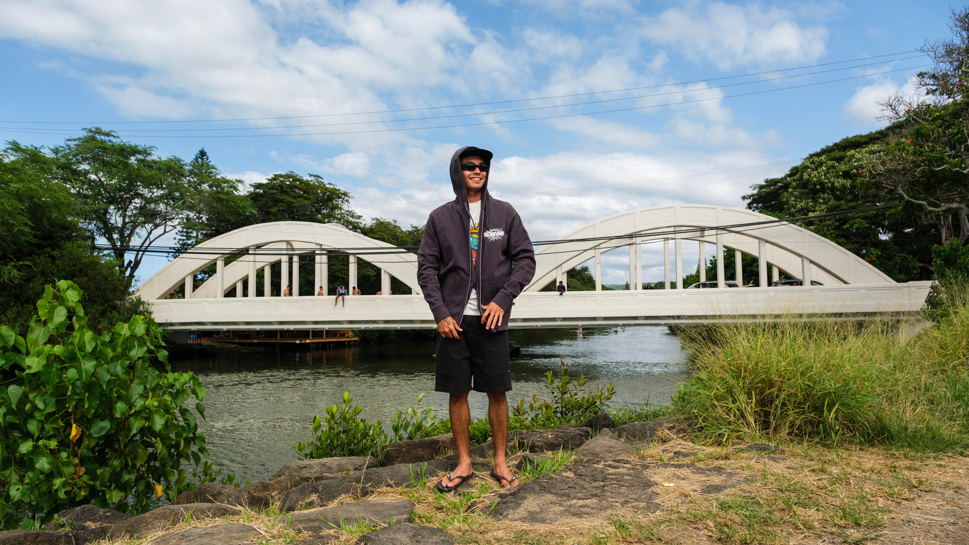 T&C Surf Designs Under the Sun Full Zip Hooded Sweatshirt - Washed Black