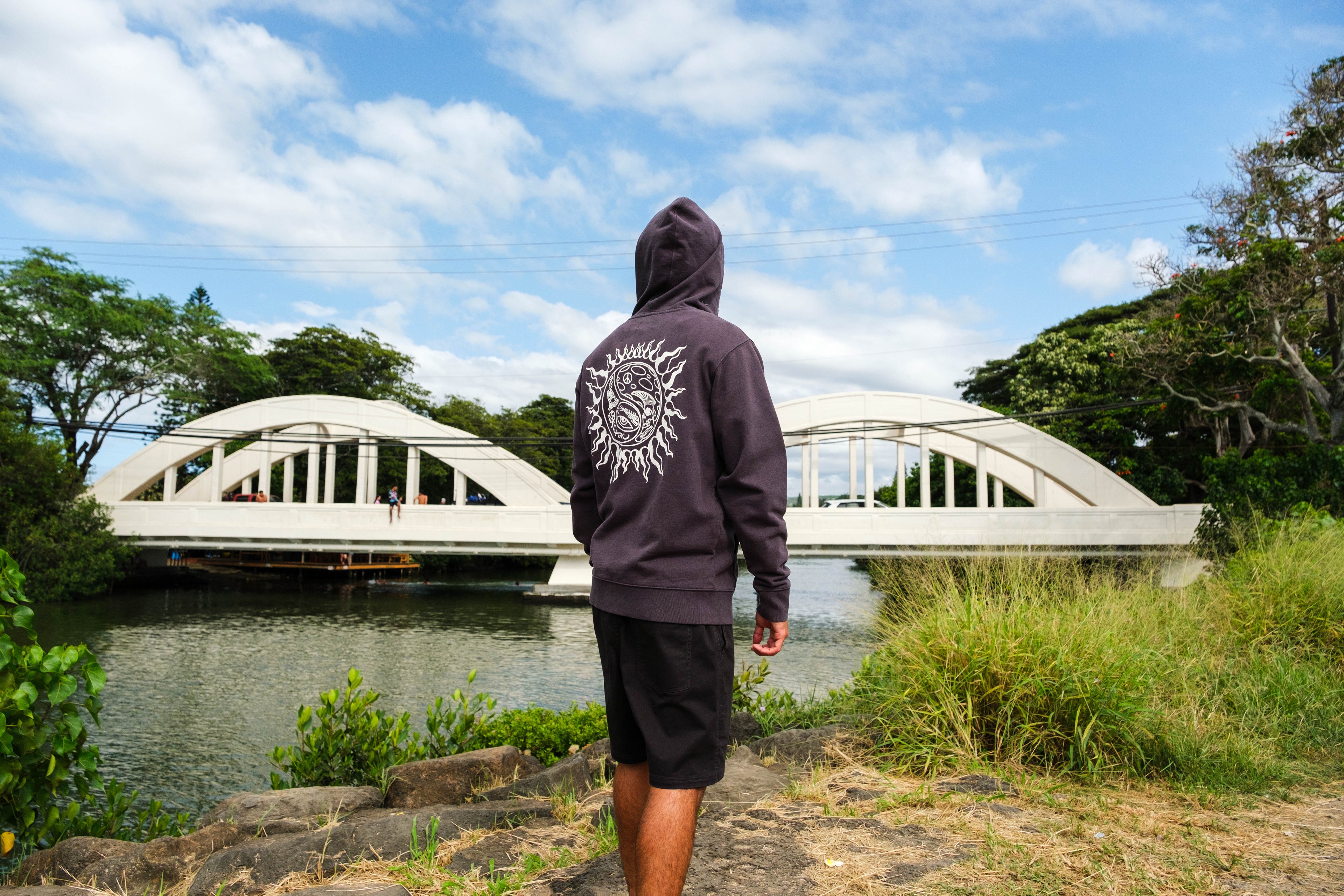 T&C Surf Designs Under the Sun Full Zip Hooded Sweatshirt - Washed Black