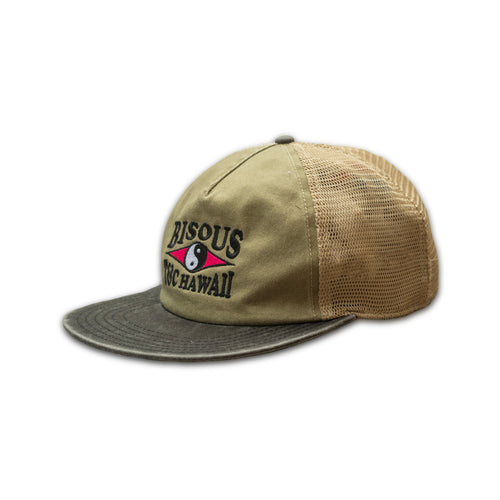 KISSES x T&C T-SHIRT TRUCKER DE 5 PAINÉIS - CÁQUI/BRANCO SUJO/PRETO