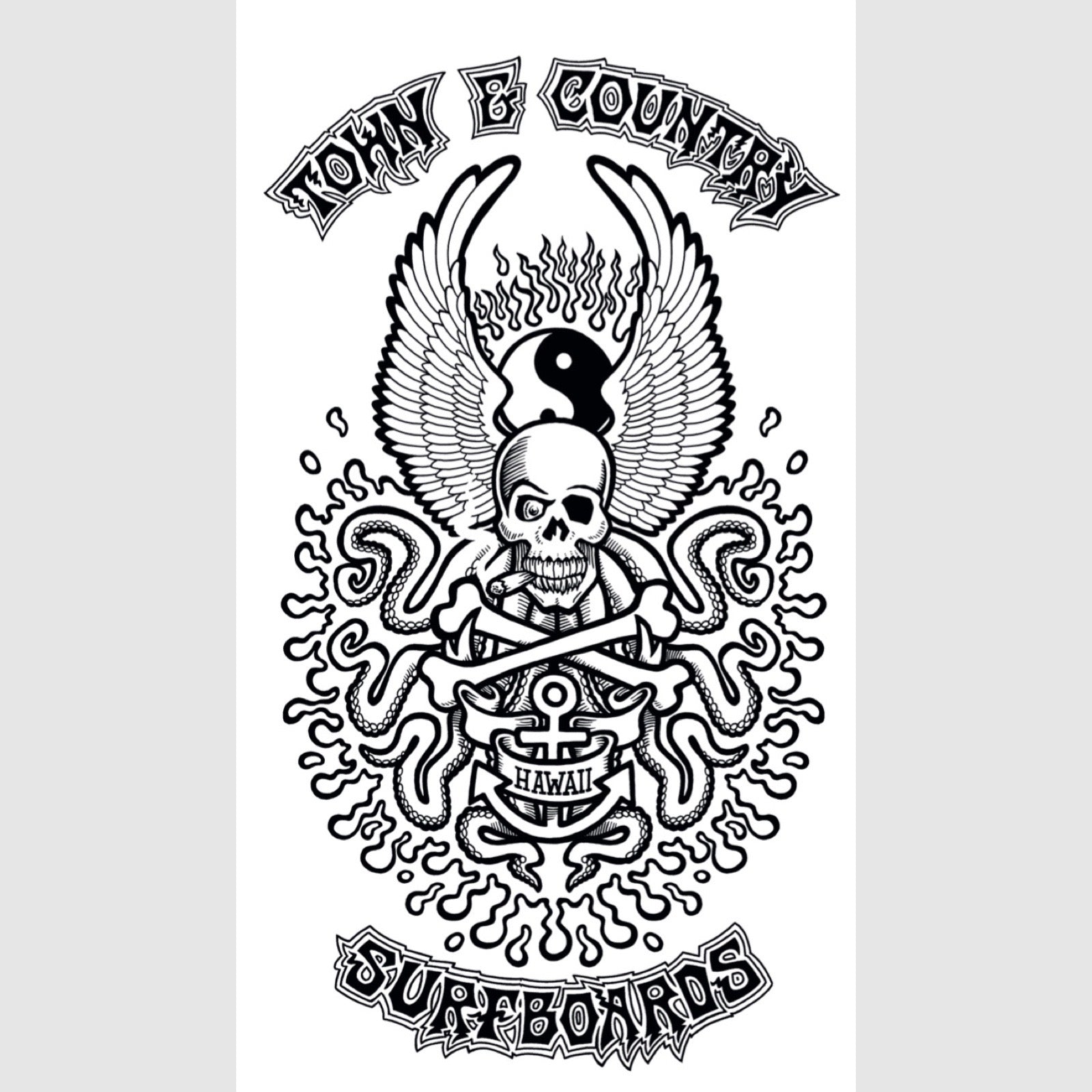 Jon Wing  - Poster Sérigraphie White Black