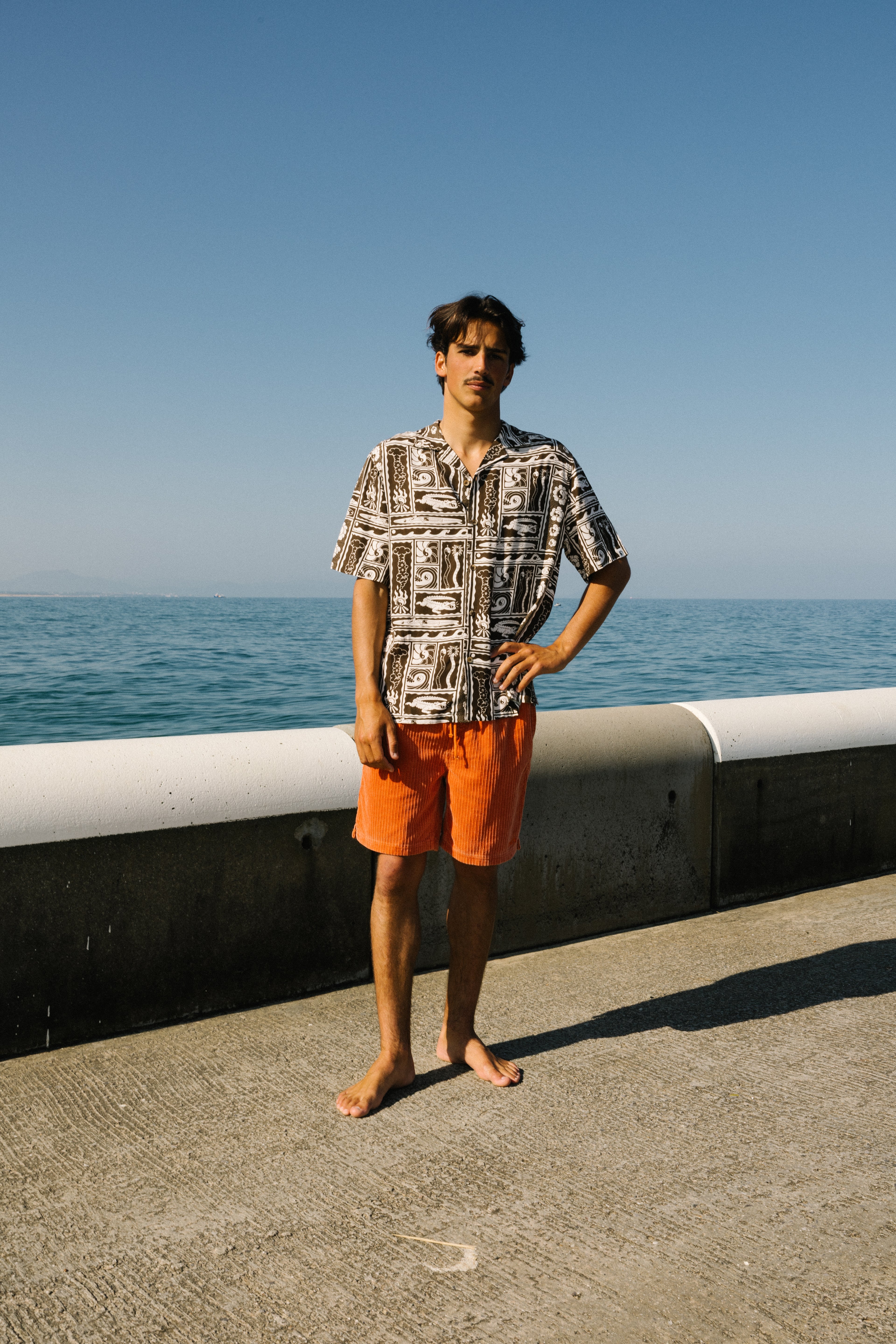 Camisola de manga curta Aloha da T&C Surf Designs - Castanho