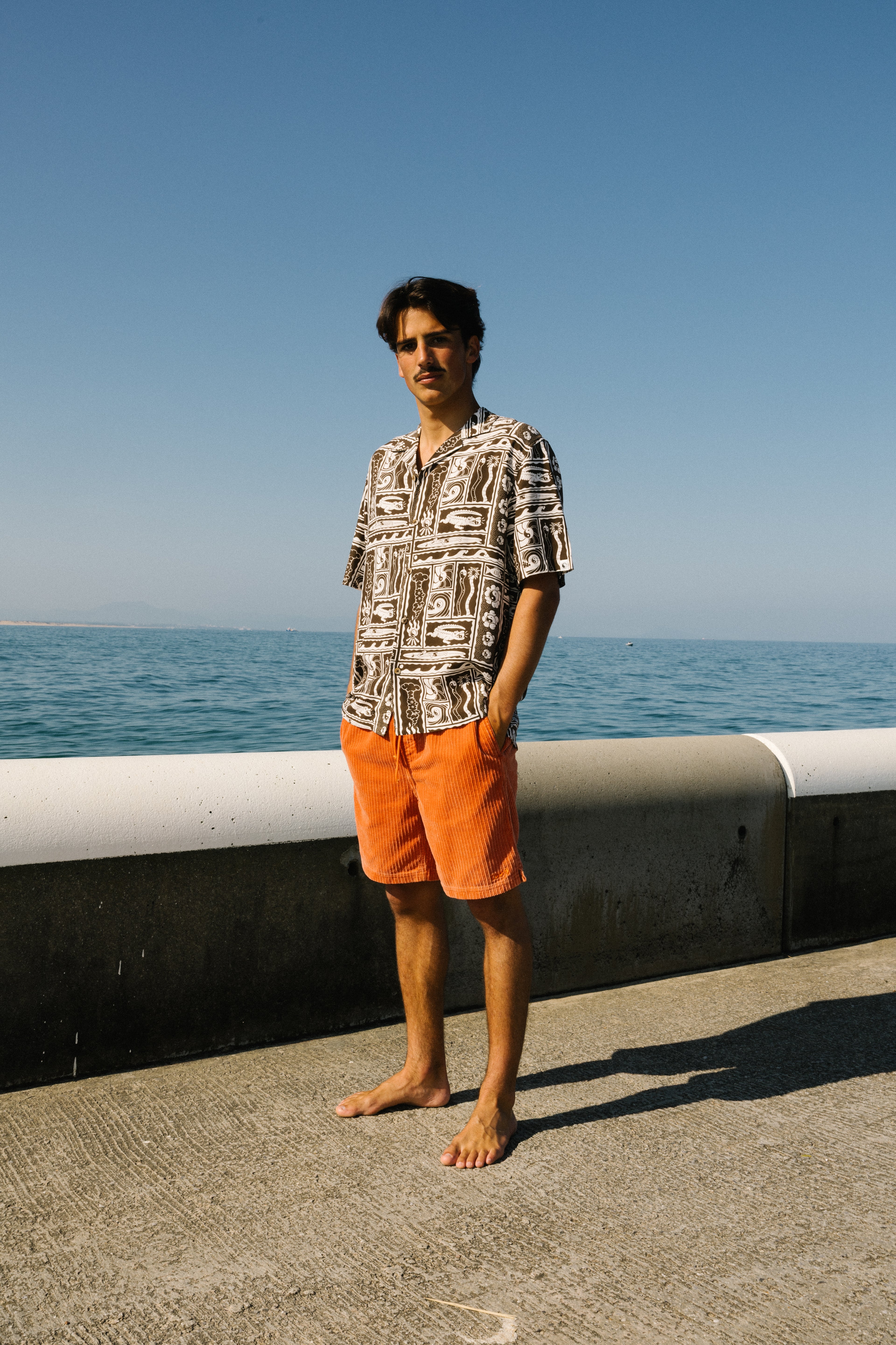 Camisola de manga curta Aloha da T&C Surf Designs - Castanho