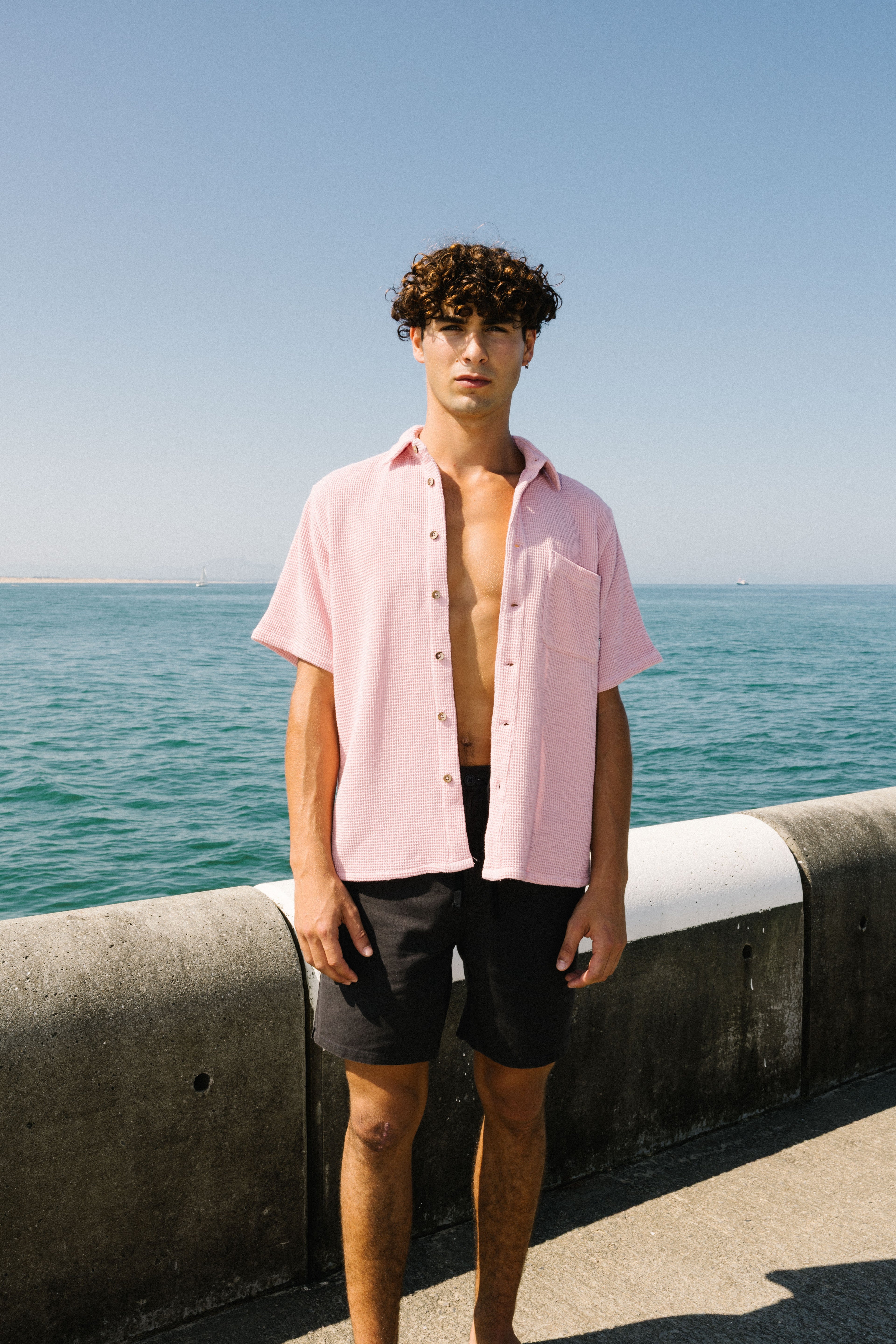 Camisola de manga curta T&C Surf Designs Waffle - Rosa Antigo