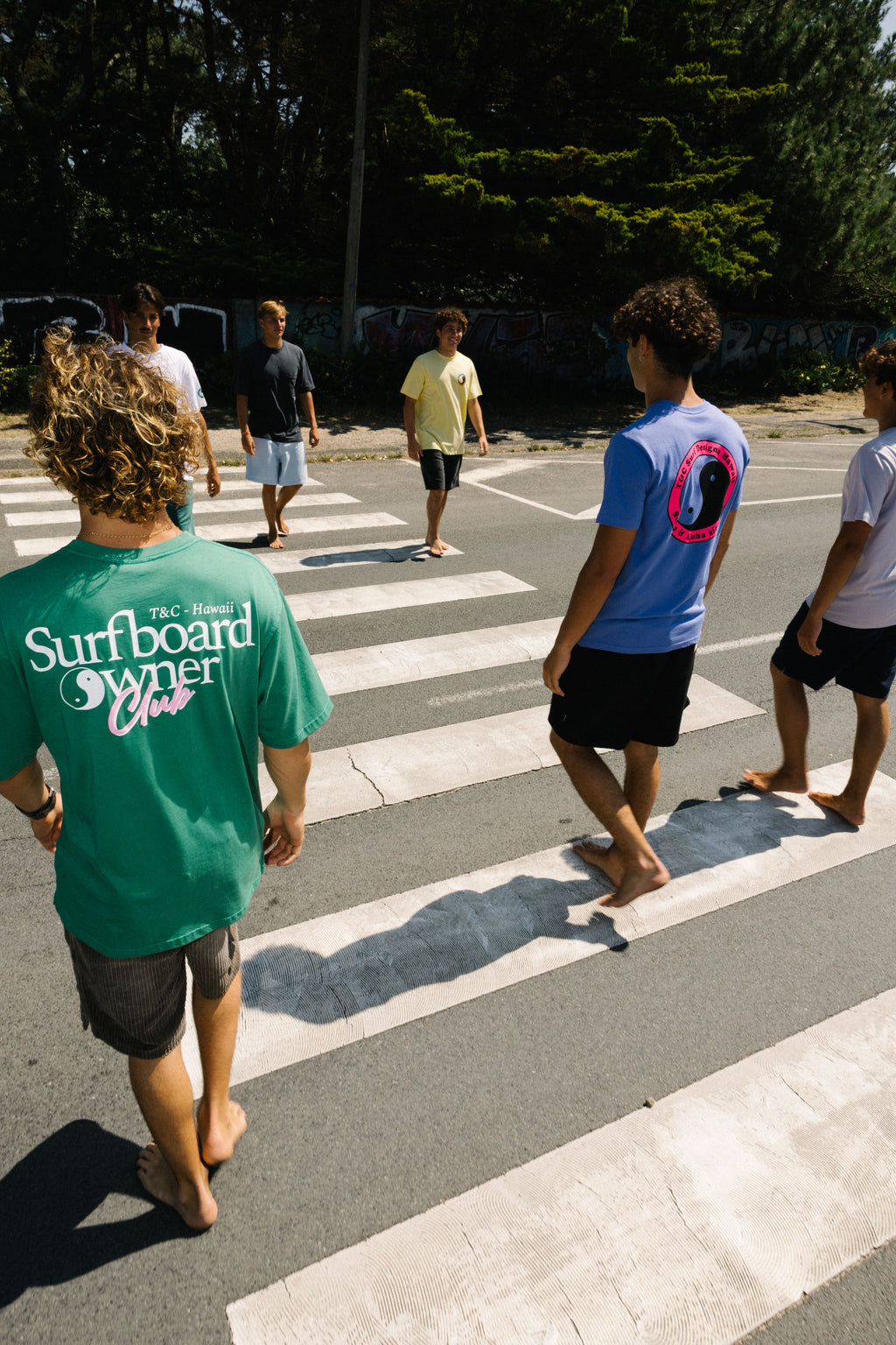 T-shirt de manga curta com logótipo YY 71 da T&C Surf Designs - Azul-mirtilo