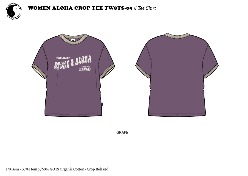 Women Aloha Crop Tee-shirt manches courtes