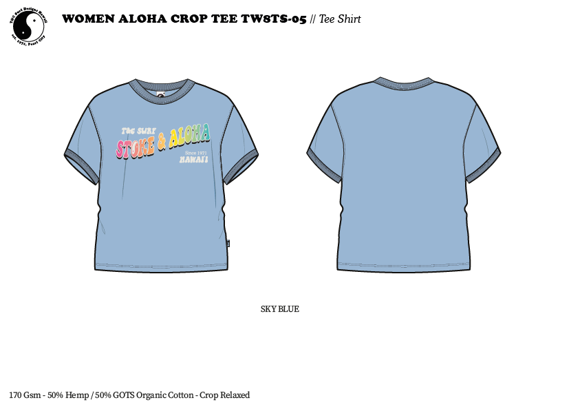 Women Aloha Crop Tee-shirt manches courtes