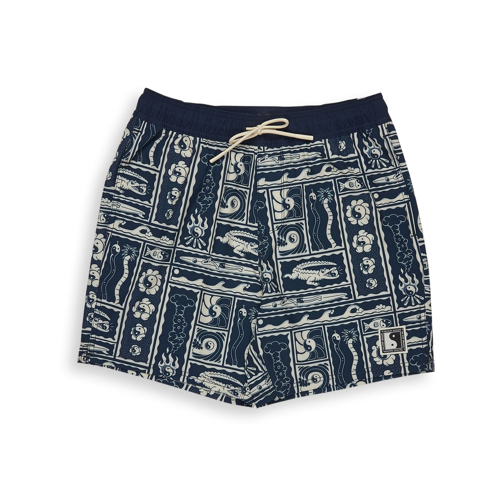 T&C Surf Designs Aloha Elastic 17,5" Beach Shorts - Navy