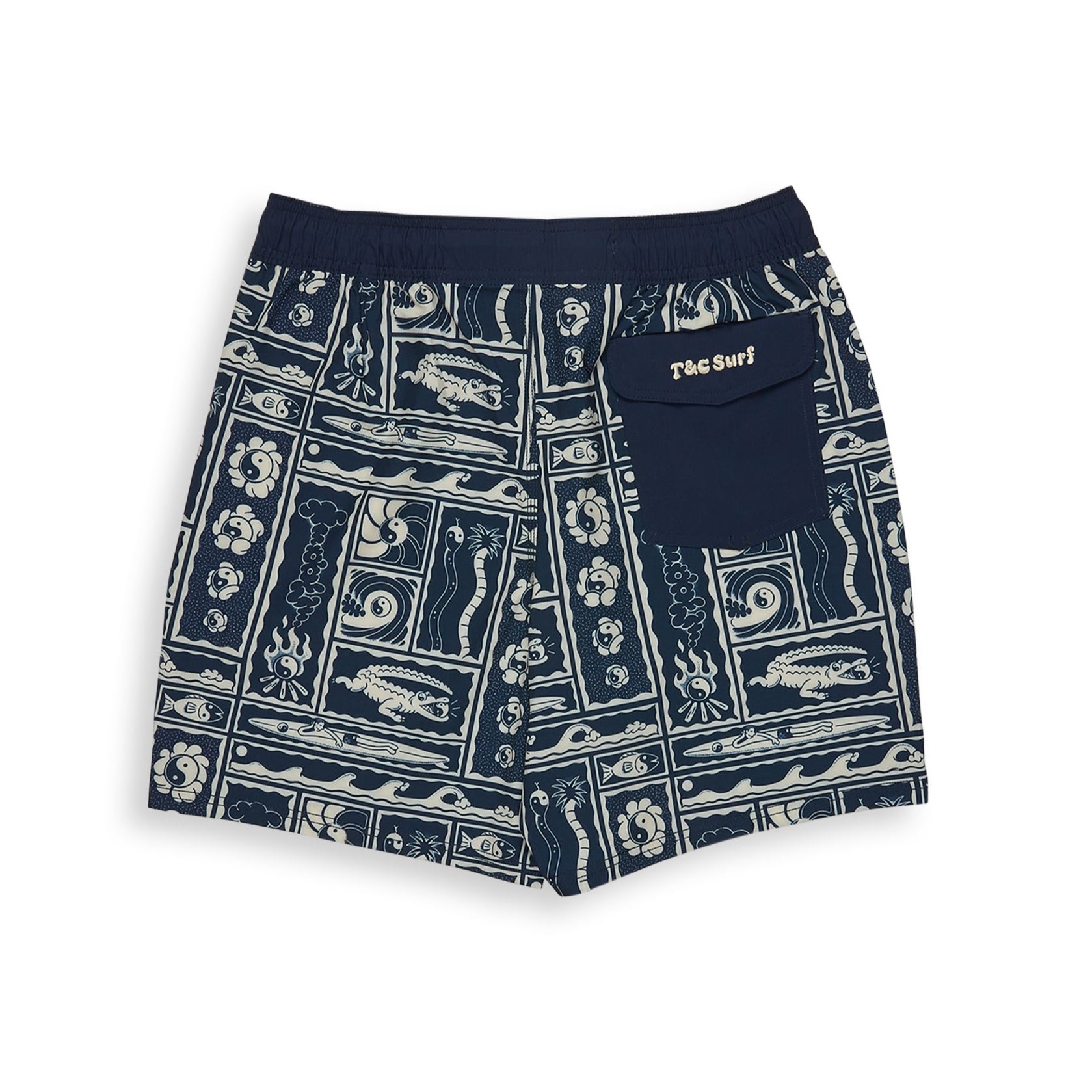 T&C Surf Designs Aloha Elastic 17,5" Beach Shorts - Navy