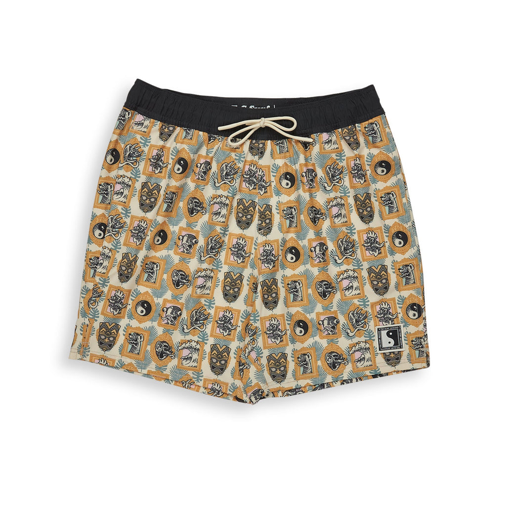Calção de praia elástico T&C Surf Designs Aloha de 17,5" - Bege