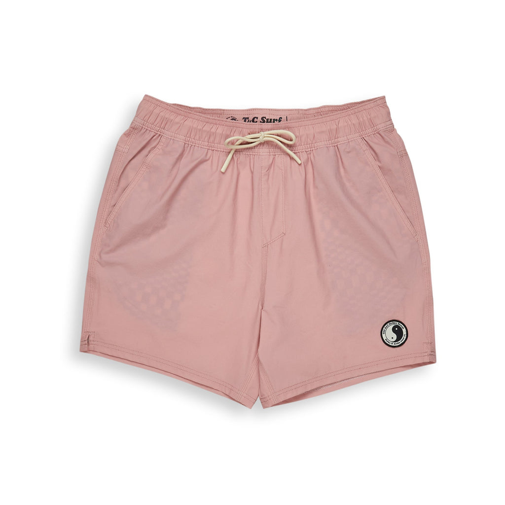Calções de praia elásticos T&C Surf Designs OG de 16,5" - Malva Amanhecer