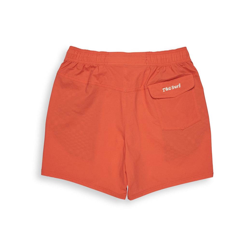 Calção de praia T&C Surf Designs OG Elastic de 16,5" - Usado, Vermelho