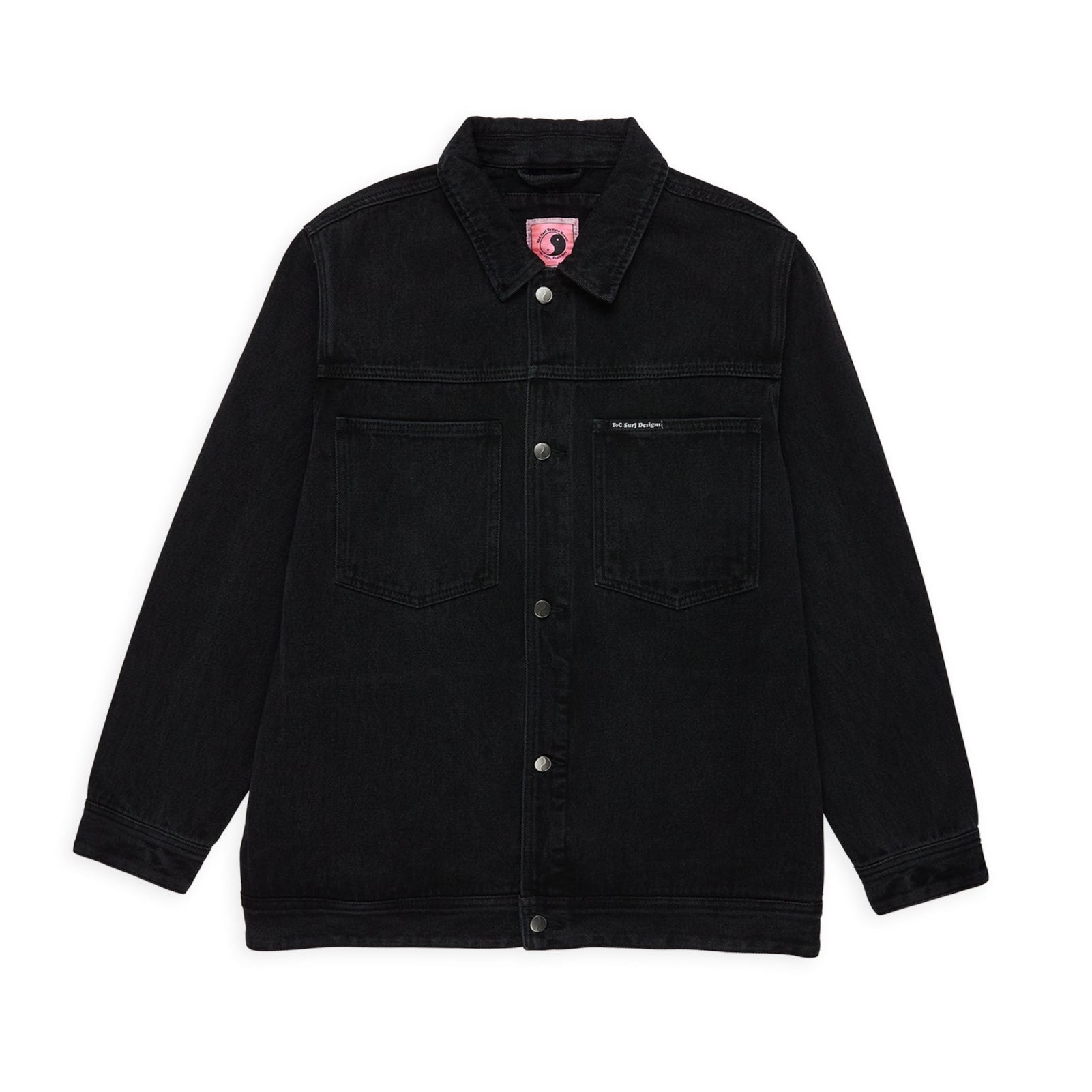 T&C Surf Designs Washed Denim Jacket - Black Dark Used