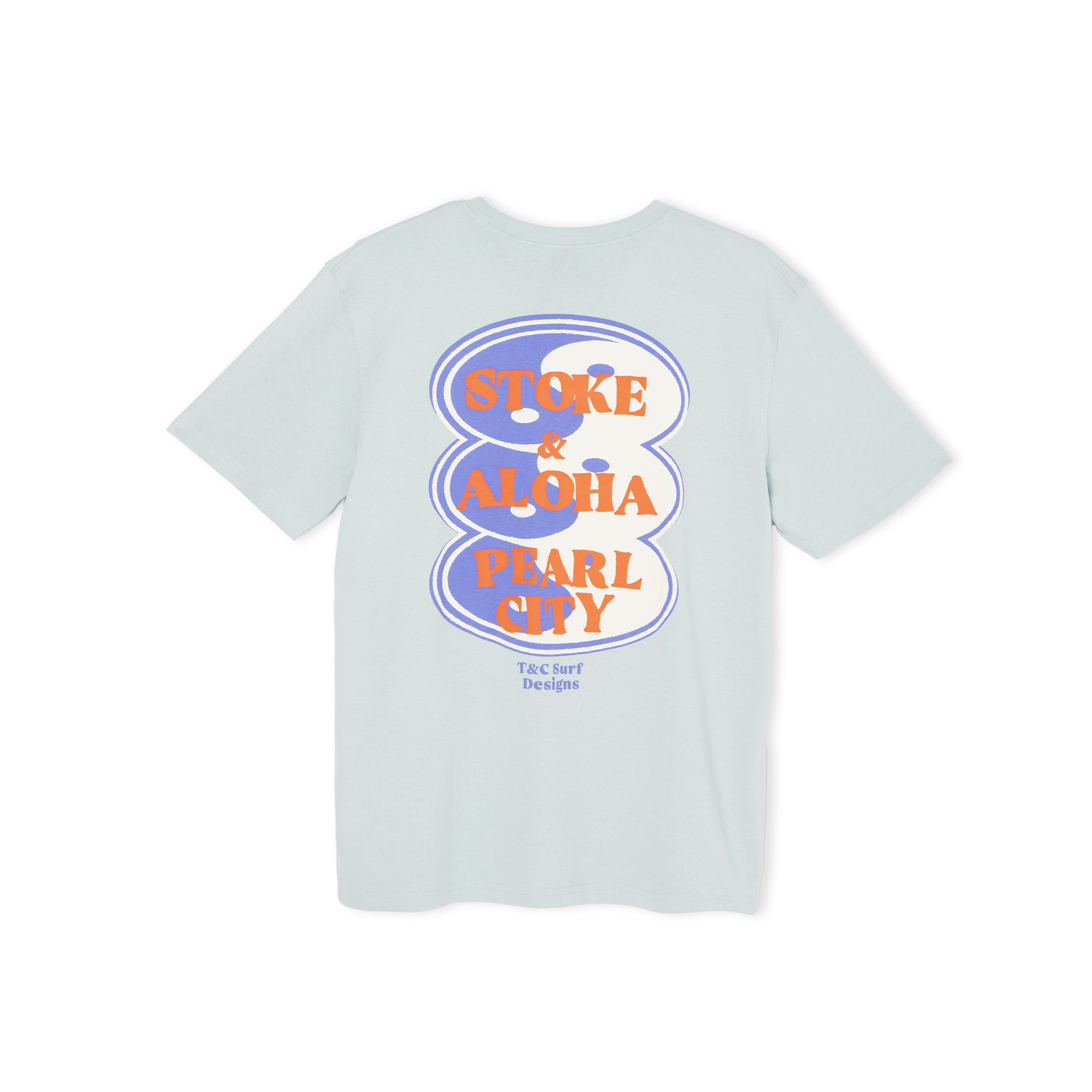 T&amp;C Surf Designs Oval Front Logo S/S Tee-Used Blue