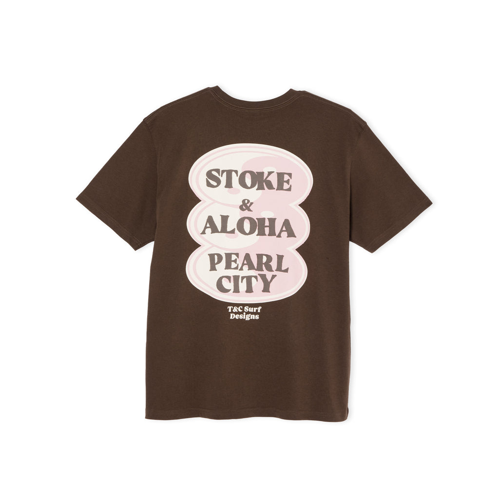 T&amp;C Surf Designs Oval Front Logo S/S Tee-Brown
