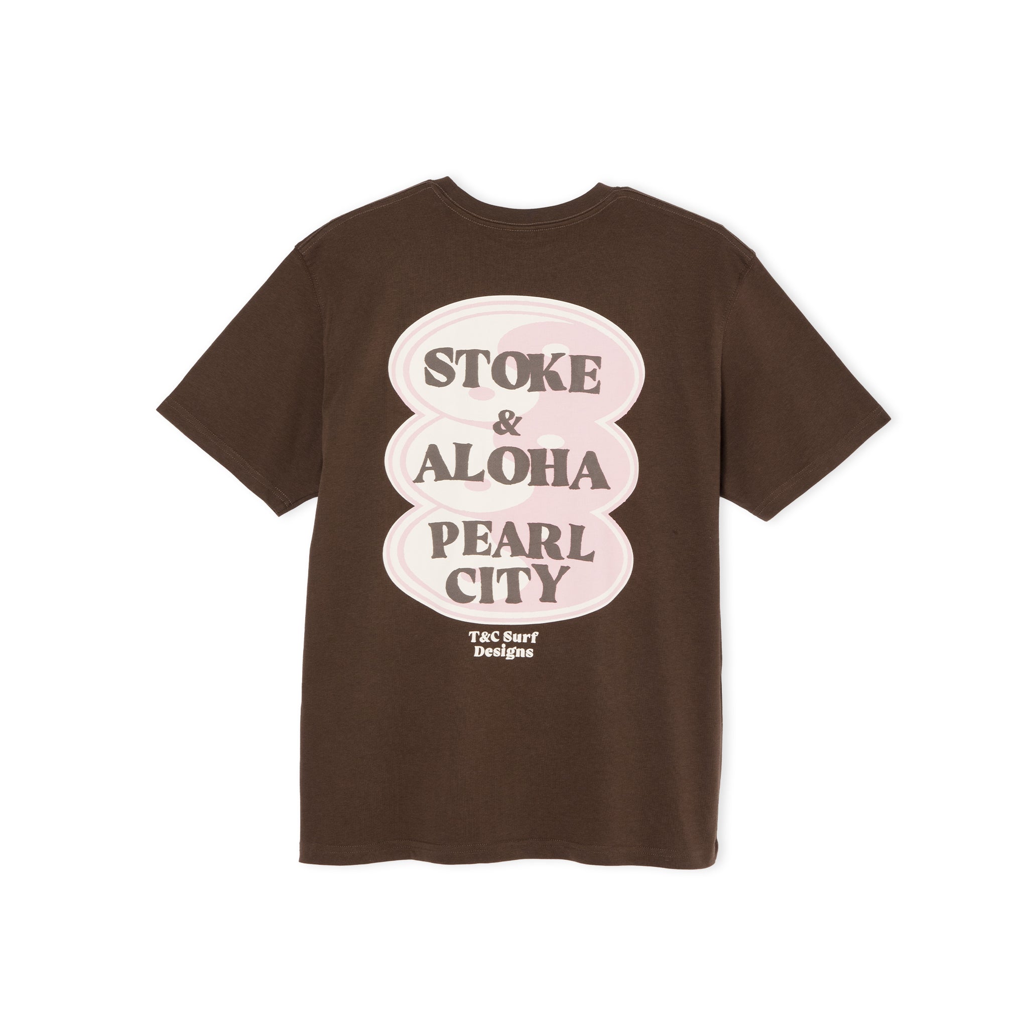 T&amp;C Surf Designs Oval Front Logo S/S Tee-Brown