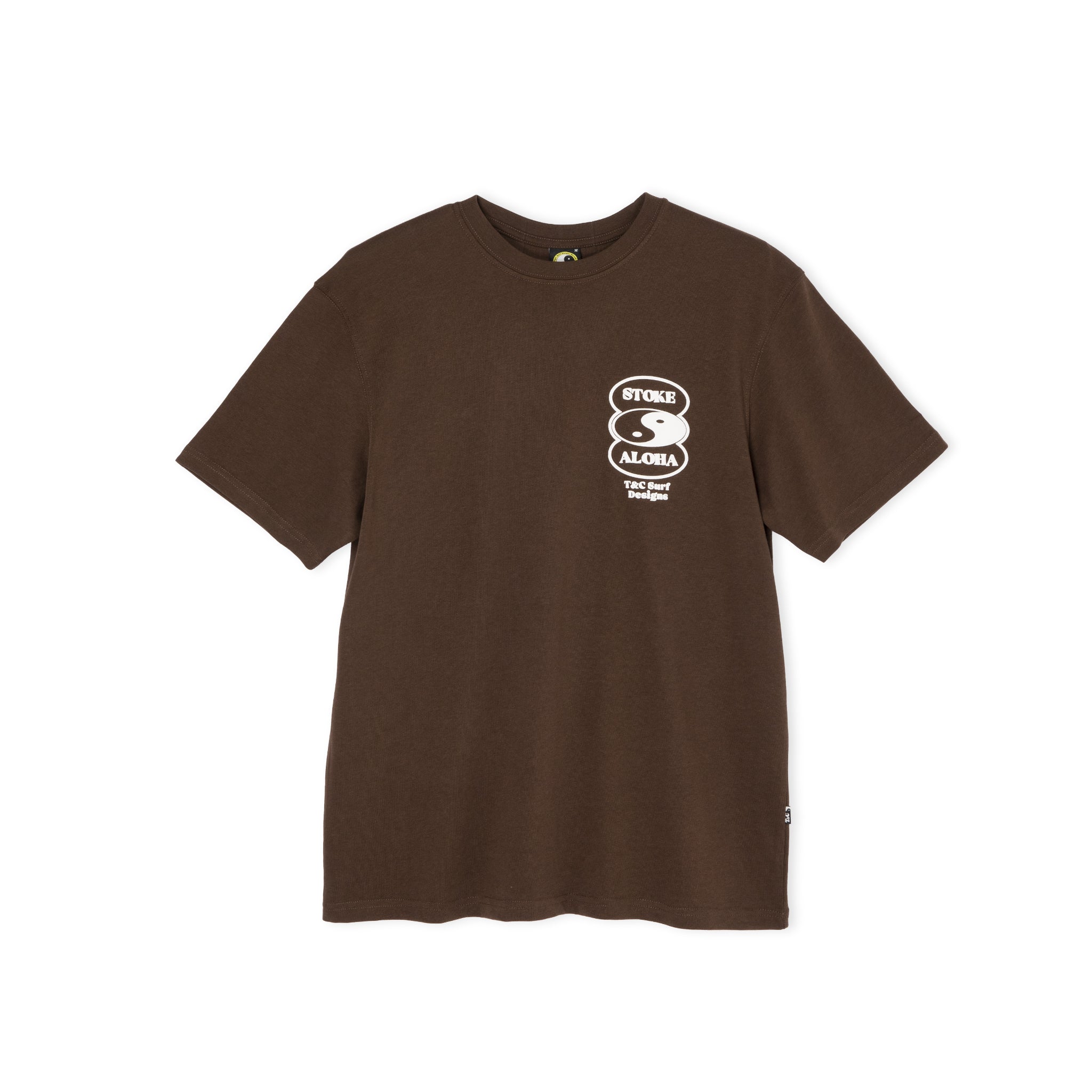 T&amp;C Surf Designs Oval Front Logo S/S Tee-Brown