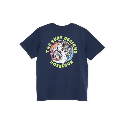 T-shirt de manga curta Destination da T&C Surf Designs - Azul Marinho Escuro