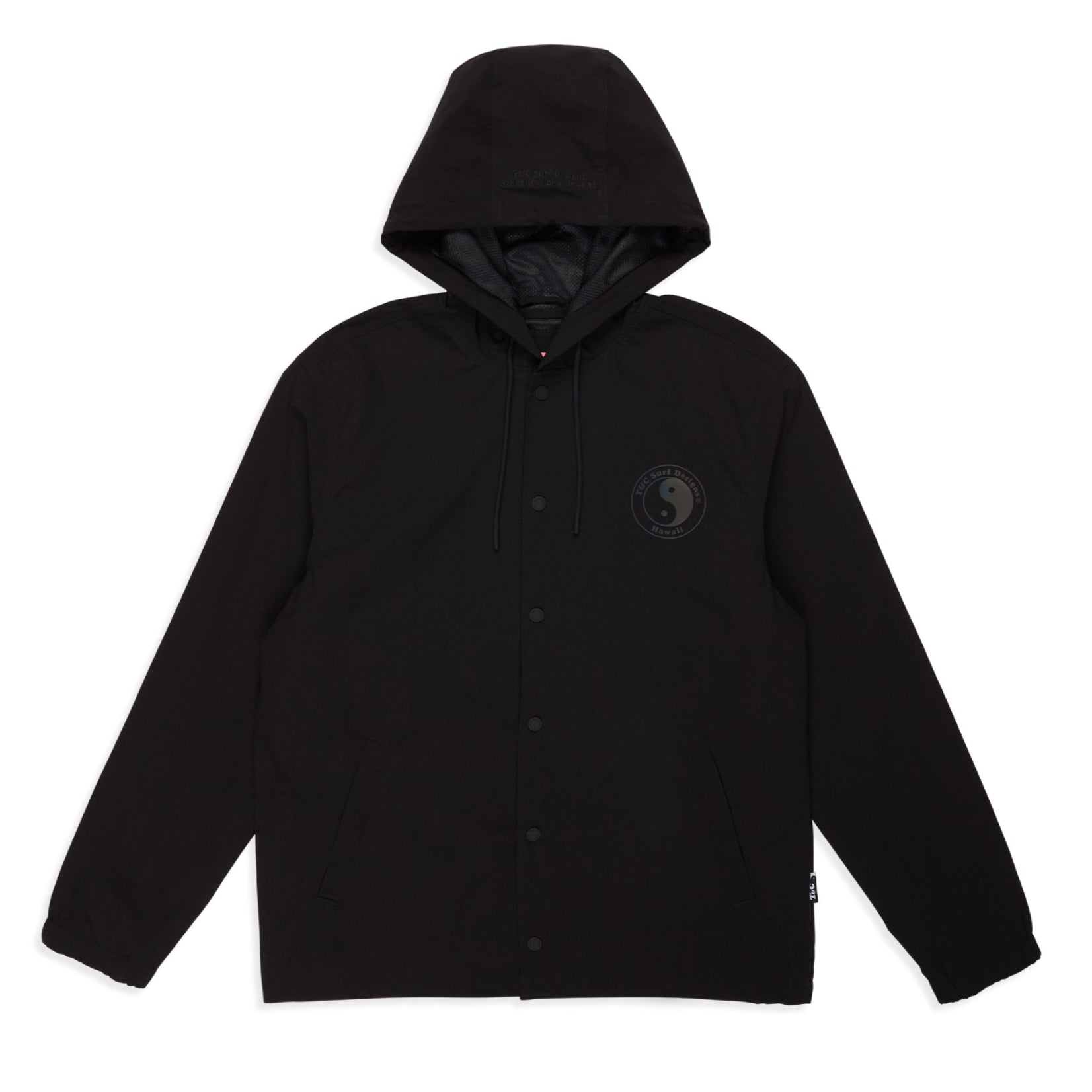 T&C Surf Designs Hooded Coach Jacket - Black