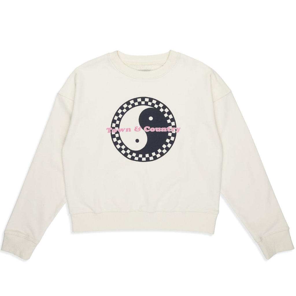 T&C Surf Designs Women Checky Crew Sweat - Off White