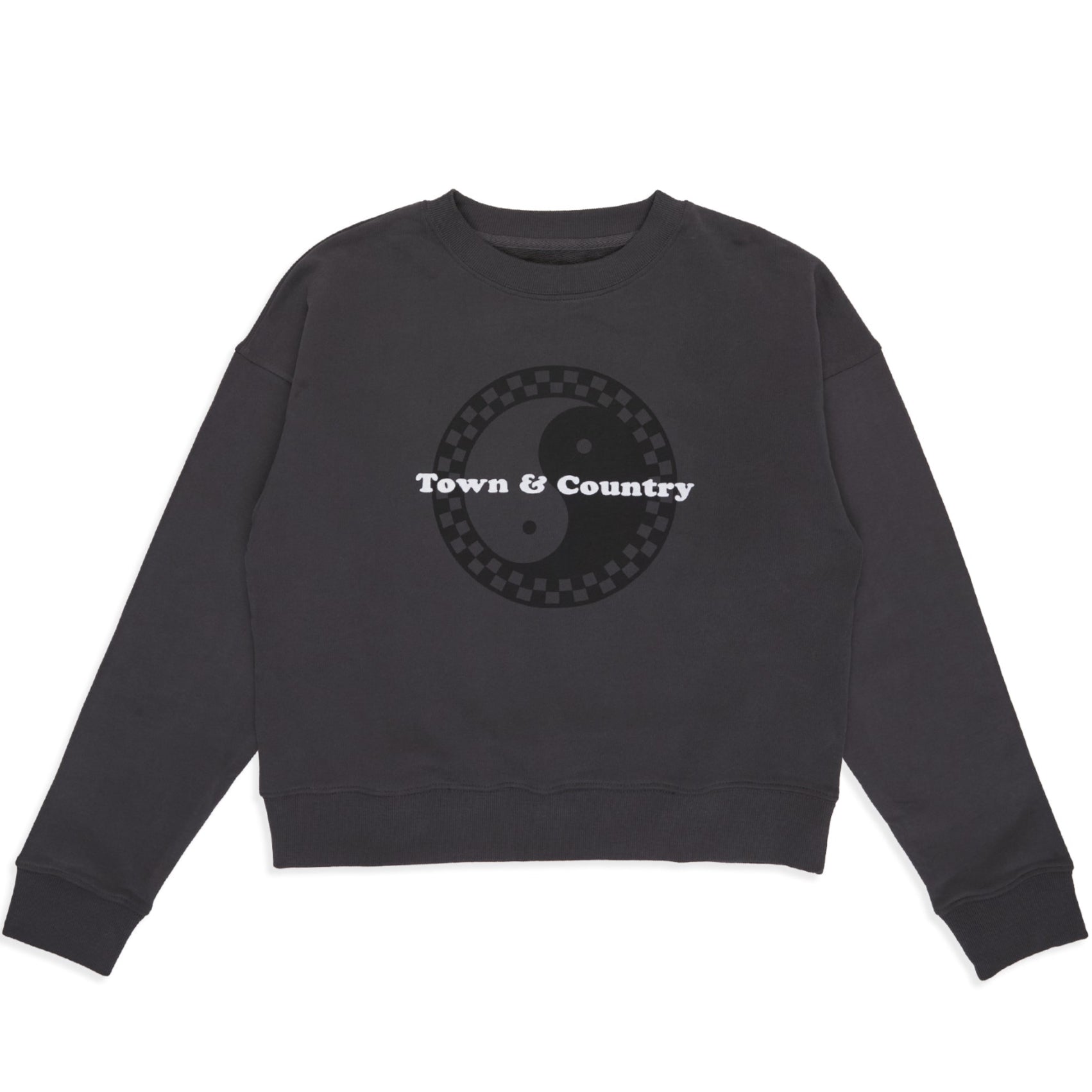 T&C Surf Designs Women Checky Crew Sweat - Washed Black