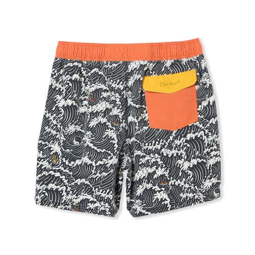 Calção de praia elástico T&C Surf Designs Aloha de 17,5" - Preto