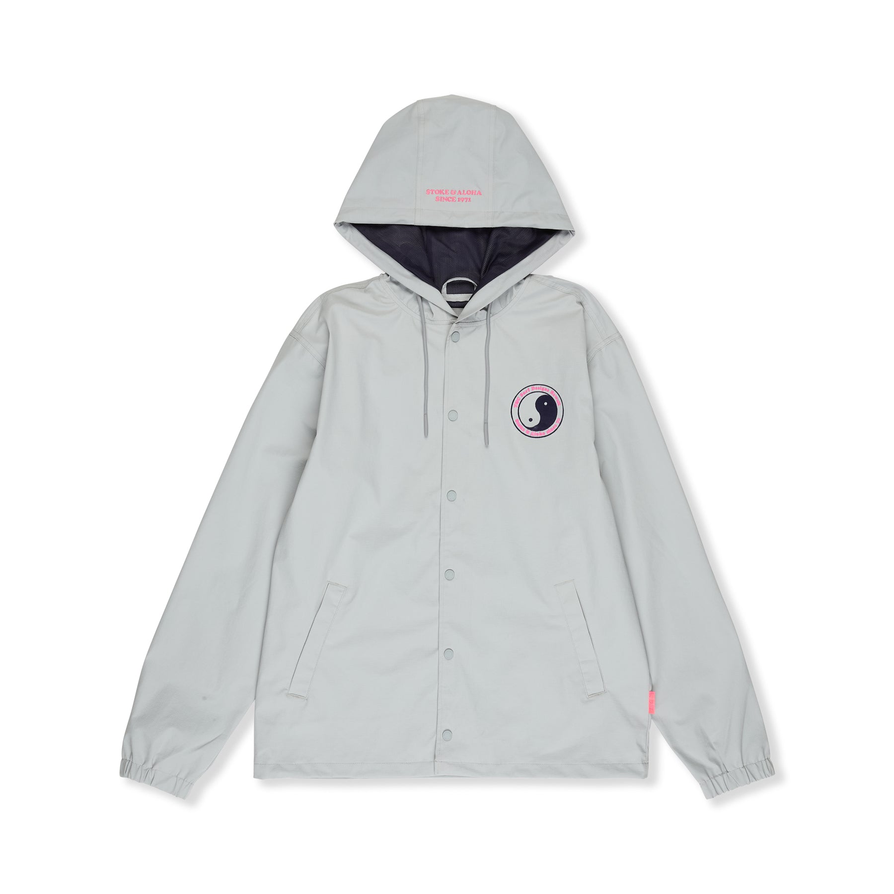 T&amp;C Surf Designs Nylon Hooded Coach Jacket - Gray