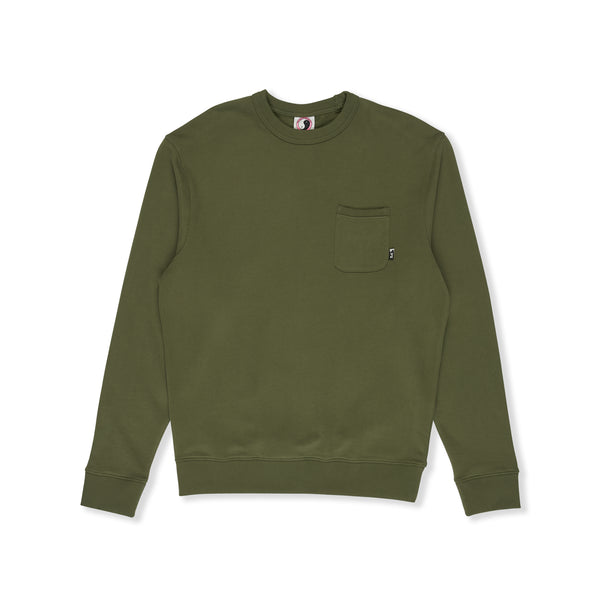 T&C Surf Designs YY 71 Sweatshirt com Bolso e Gola Redonda - Verde Militar