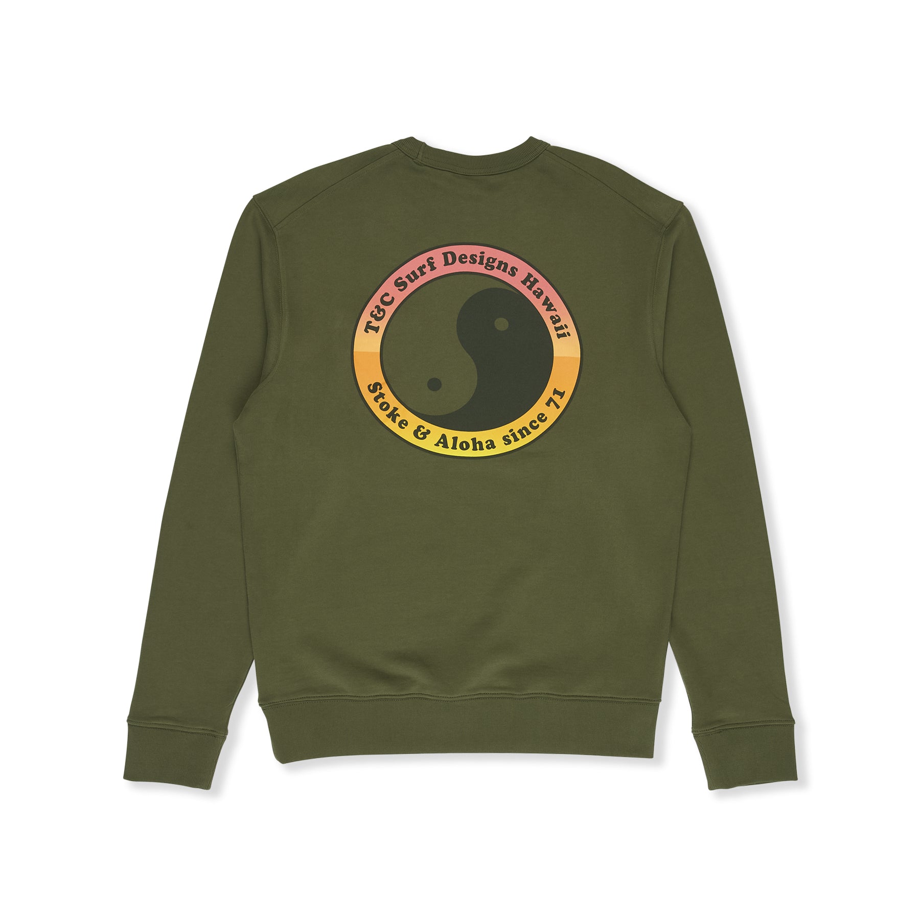 T&C Surf Designs YY 71 Sweatshirt com Bolso e Gola Redonda - Verde Militar