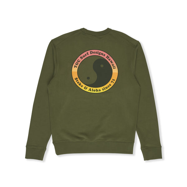 T&C Surf Designs YY 71 Sweatshirt com Bolso e Gola Redonda - Verde Militar