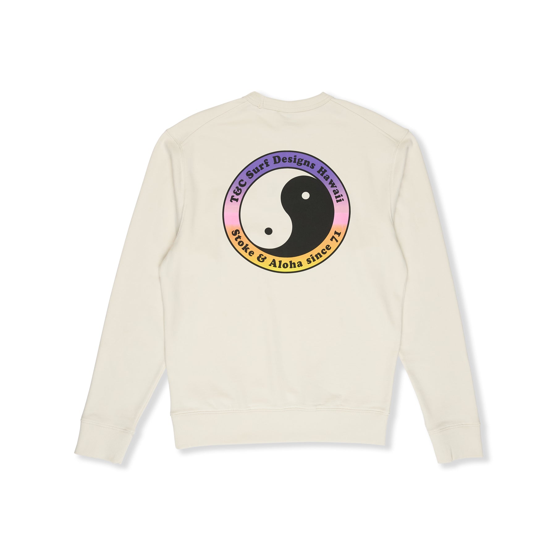 T&C Surf Designs YY 71 Sweatshirt com Gola Redonda e Bolso - Branco Vintage
