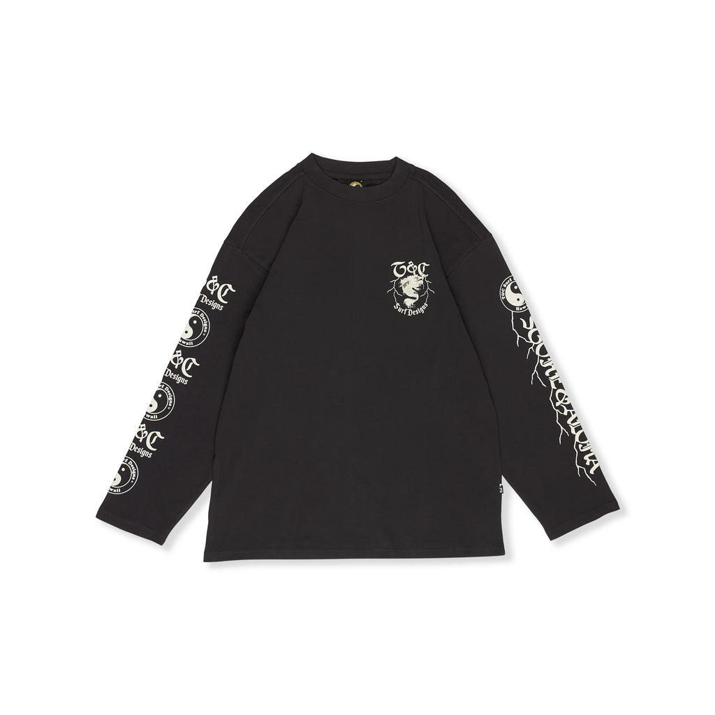 T-shirt de manga comprida T&C Surf Designs Koï Lightning - Preto Militar